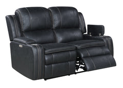 Richfield Ebony Fabric Power Reclining Loveseat - Ornate Home