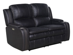 Richfield Ebony Fabric Power Reclining Loveseat - Ornate Home