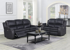 Richfield Ebony Fabric Power Reclining Sofa - Ornate Home