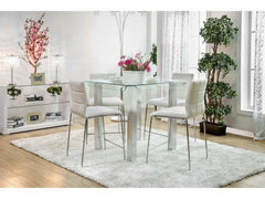 Richfield Silver & Chrome Counter Height Dining Table - Ornate Home