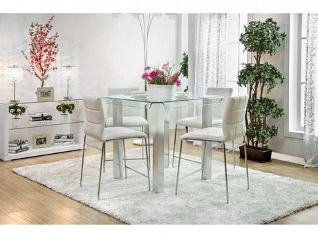 Richfield Silver & Chrome Counter Height Dining Table - Ornate Home