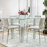 Richfield White & Chrome 5pc Counter Height Dining Room Set - Ornate Home