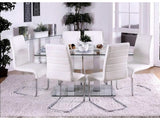 Richfield White & Chrome 7pc Dining Room Set - Ornate Home