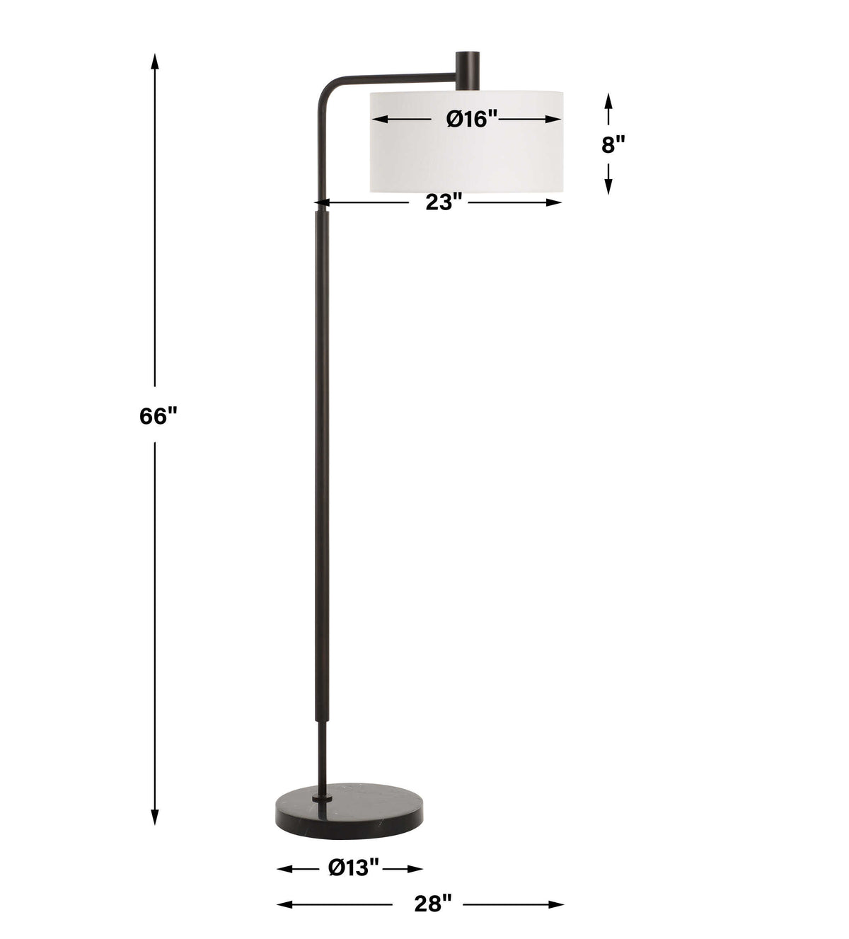 Richie Black Floor Lamp - Ornate Home