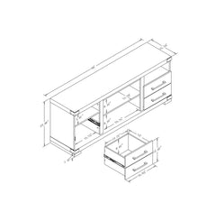 Richmond 60" TV Stand in Brown - Ornate Home