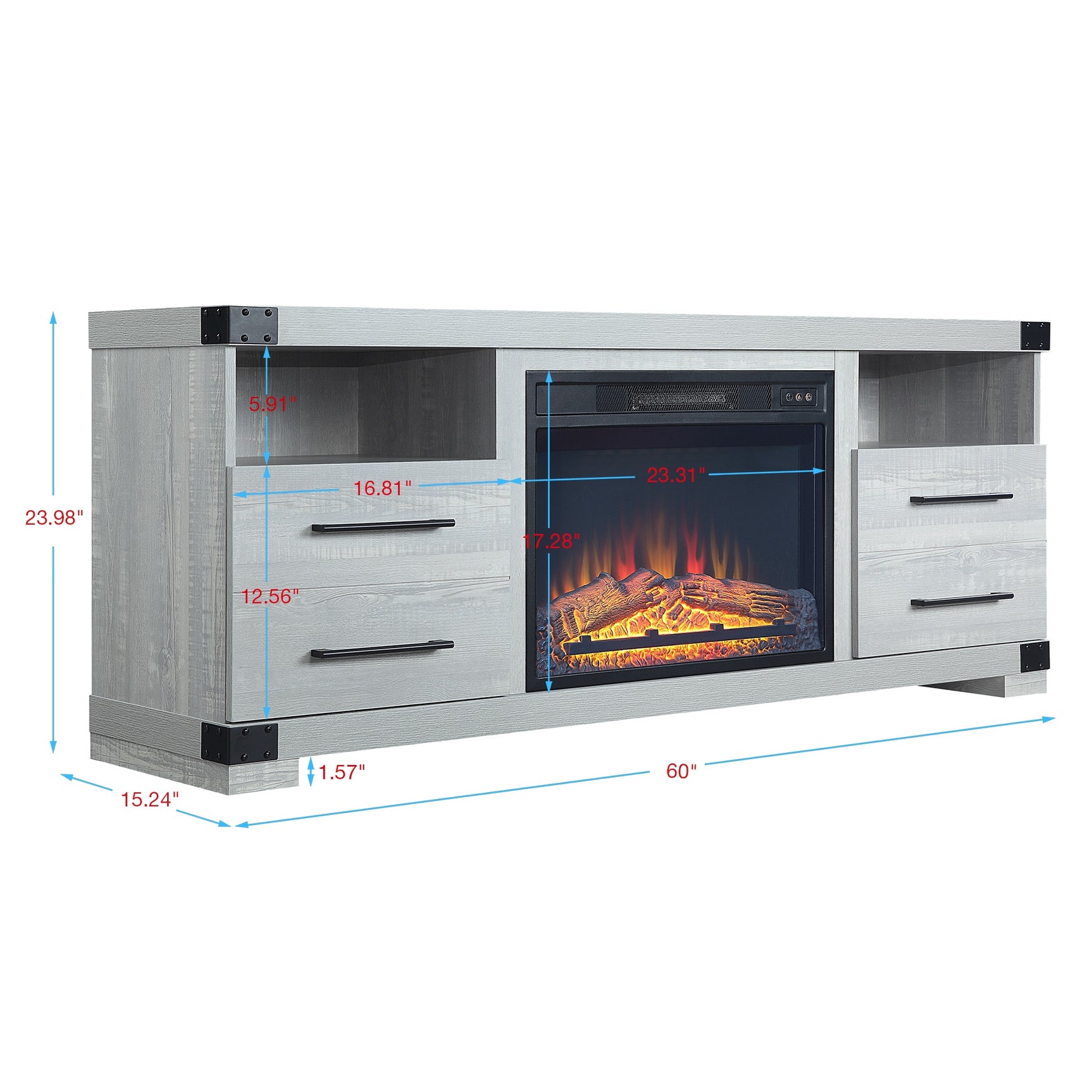 Richmond Fireplace in Grey - Ornate Home