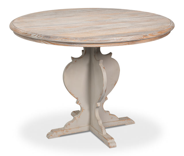 Richmond Natural/Antique White Round Bistro Table - Ornate Home