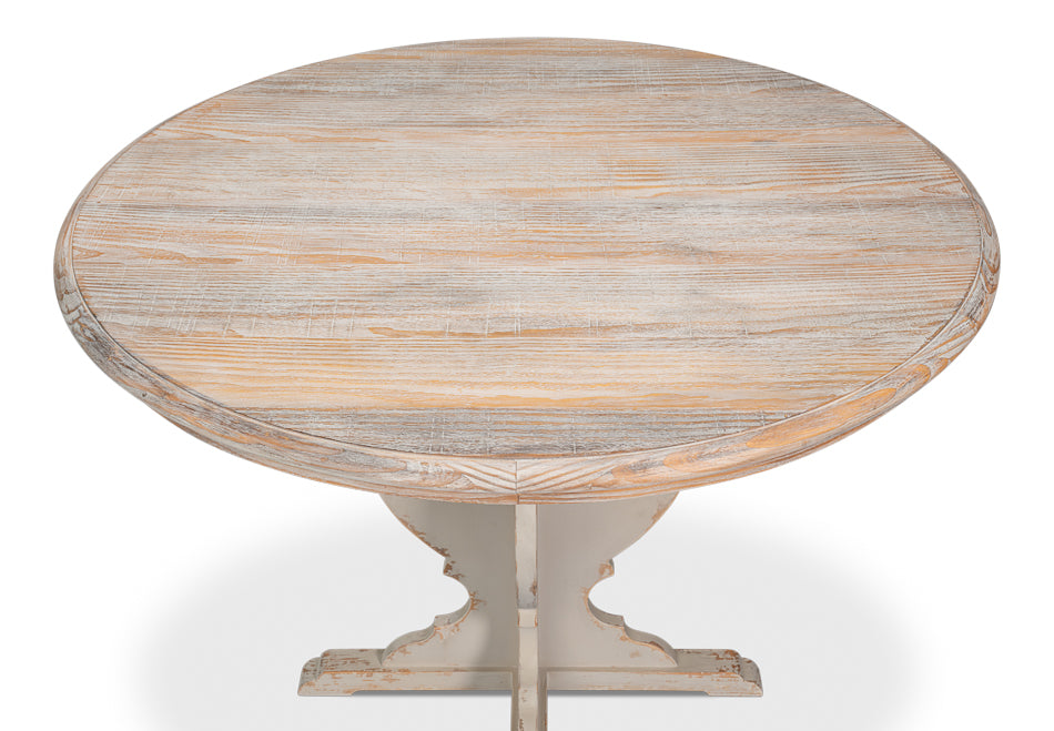 Richmond Natural/Antique White Round Bistro Table - Ornate Home