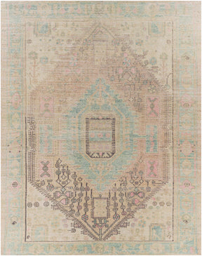 Rickinghall Peach&Sage Medallion Beige Rug - Clearance - Ornate Home