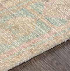 Rickinghall Peach&Sage Medallion Beige Rug - Clearance - Ornate Home