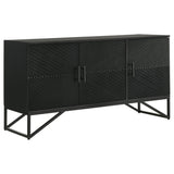Riddell Matte Black 3-door Accent Cabinet - Ornate Home
