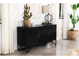 Riddell Matte Black 3-door Accent Cabinet - Ornate Home