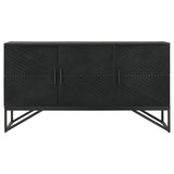 Riddell Matte Black 3-door Accent Cabinet - Ornate Home