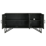 Riddell Matte Black 3-door Accent Cabinet - Ornate Home