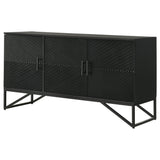 Riddell Matte Black 3-door Accent Cabinet - Ornate Home