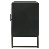 Riddell Matte Black 3-door Accent Cabinet - Ornate Home
