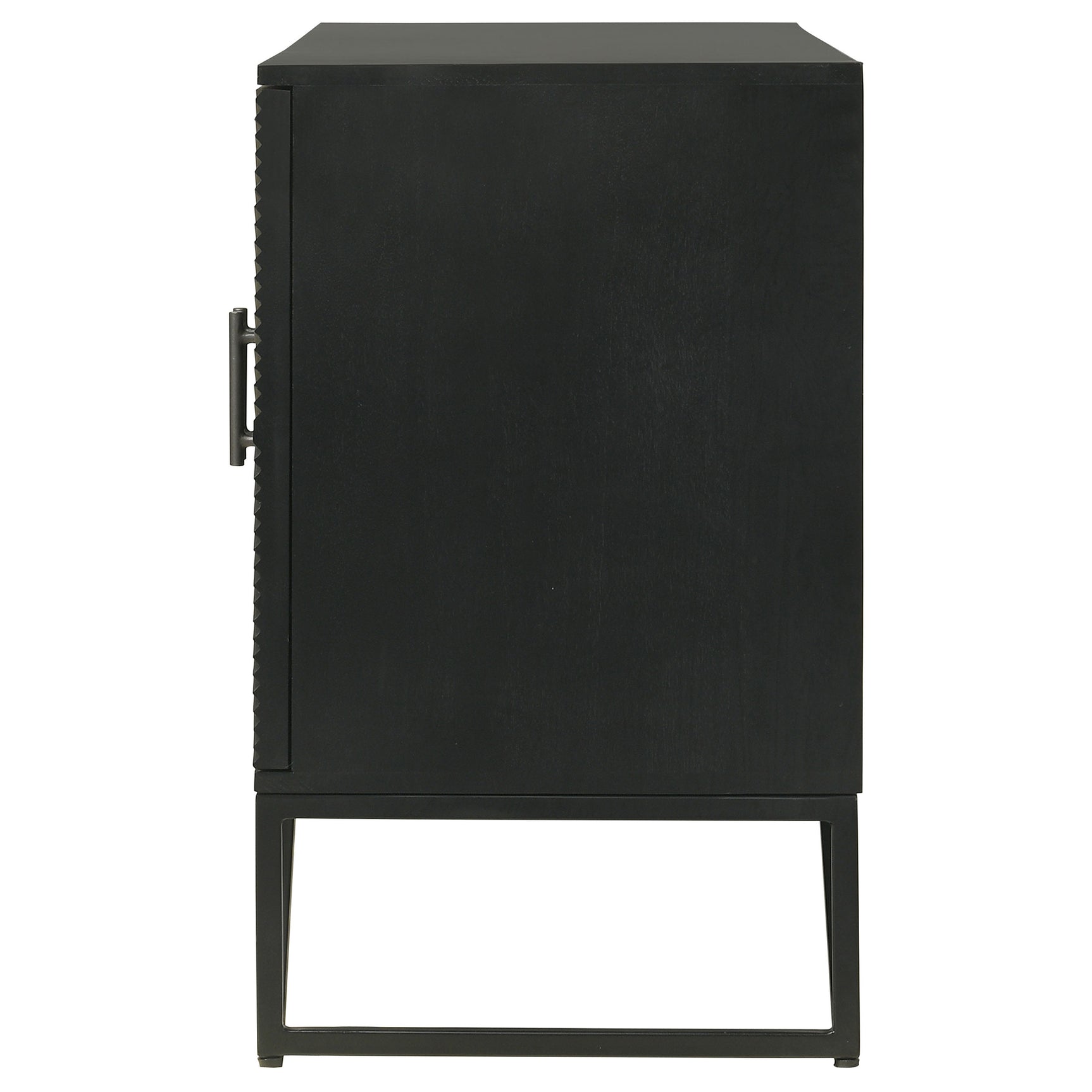Riddell Matte Black 3-door Accent Cabinet - Ornate Home