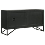 Riddell Matte Black 3-door Accent Cabinet - Ornate Home