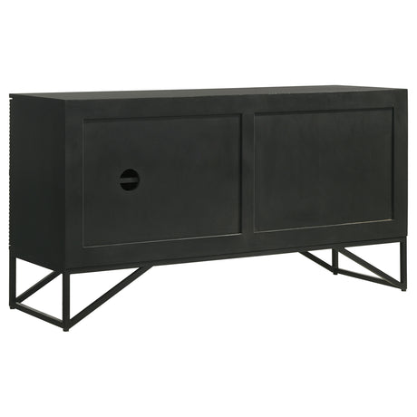 Riddell Matte Black 3-door Accent Cabinet - Ornate Home