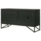 Riddell Matte Black 3-door Accent Cabinet - Ornate Home