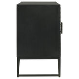 Riddell Matte Black 3-door Accent Cabinet - Ornate Home