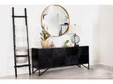Riddell Matte Black 4-door Accent Cabinet - Ornate Home