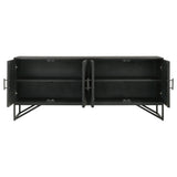 Riddell Matte Black 4-door Accent Cabinet - Ornate Home