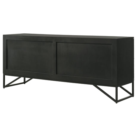 Riddell Matte Black 4-door Accent Cabinet - Ornate Home