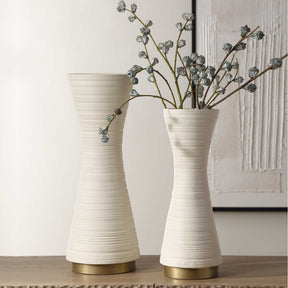 Ridgeline White Vases (Set of 2) - Ornate Home