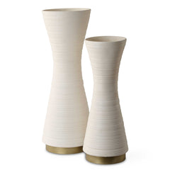 Ridgeline White Vases (Set of 2) - Ornate Home