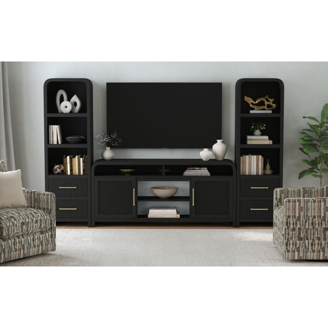 Ridgemont Black 3-Piece Entertainment Center with 70" TV Console - Ornate Home