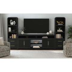 Ridgemont Black 3-Piece Entertainment Center with 82" TV Console
