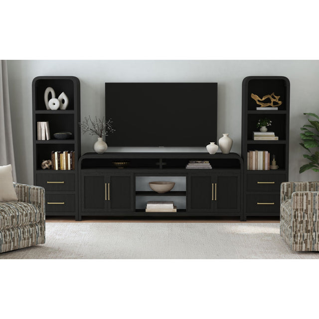 Ridgemont Black 3-Piece Entertainment Center with 82" TV Console