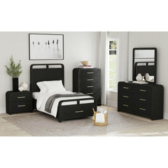 Ridgemont Black 3-Piece Twin Storage Bedroom Set - Ornate Home