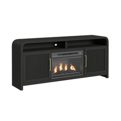 Ridgemont Black 4-Piece Entertainment Center with 70" TV Console - Ornate Home