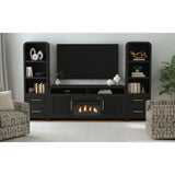 Ridgemont Black 4-Piece Entertainment Center with 70" TV Console - Ornate Home