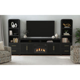 Ridgemont Black 4-Piece Entertainment Center with 82" TV Console - Ornate Home