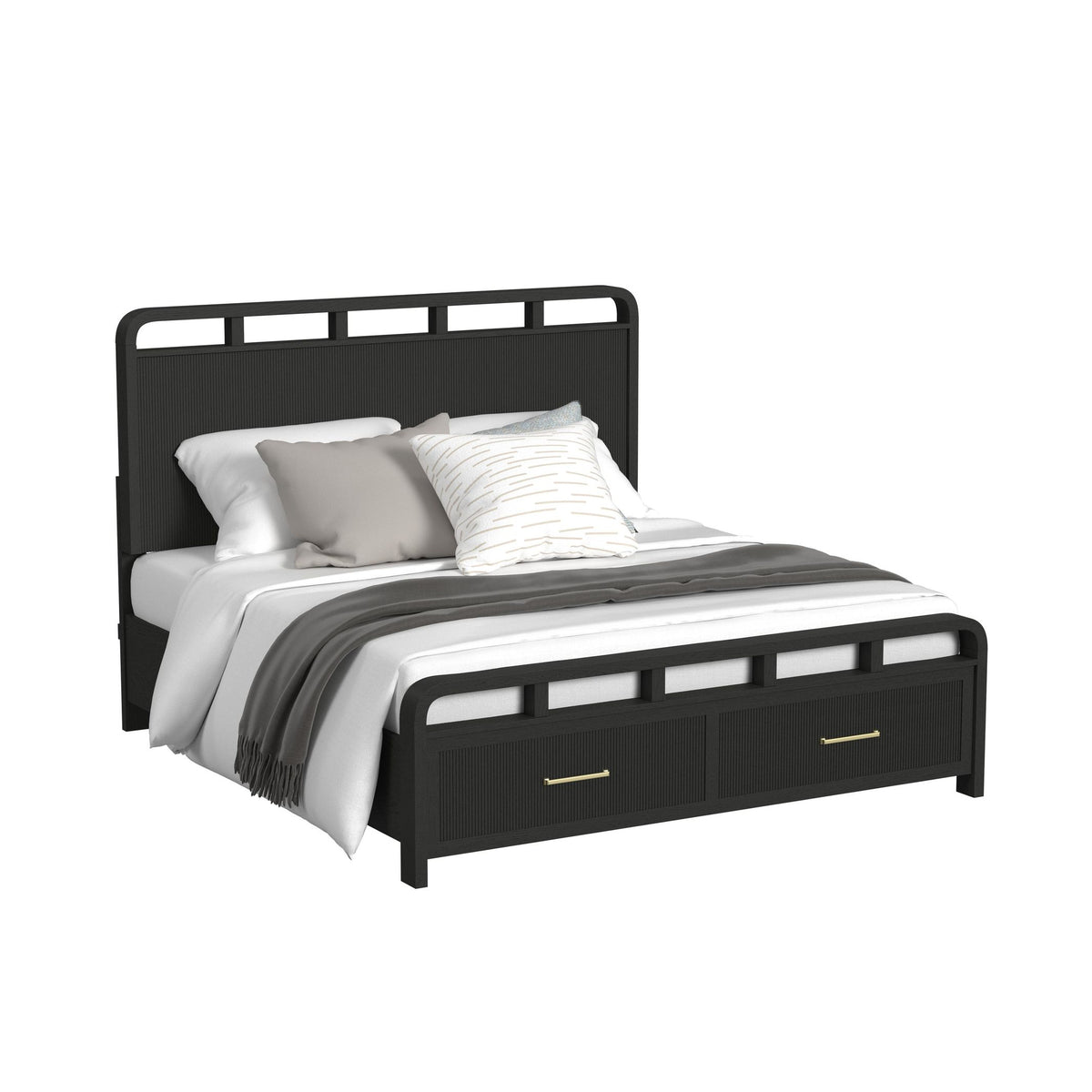 Ridgemont Black 5-Piece King Storage Bedroom Set - Ornate Home