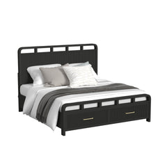 Ridgemont Black 5-Piece King Storage Bedroom Set with 2 Nightstands, Dresser & Chest - Ornate Home