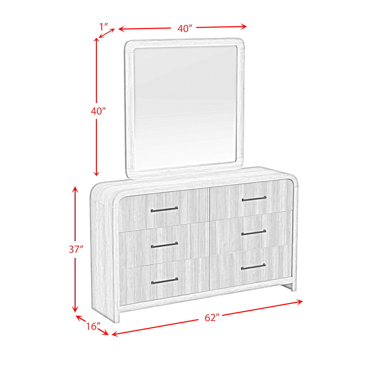 Ridgemont Black Dresser & Mirror Set - Ornate Home