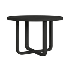 Ridgemont Black/Grey 5-Piece Standard Height Dining Set (Round Table & Four Fabric Chairs) - Ornate Home