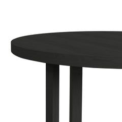 Ridgemont Black/Grey 5-Piece Standard Height Dining Set (Round Table & Four Fabric Chairs) - Ornate Home