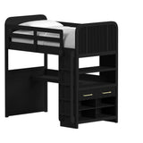 Ridgemont Black Loft Bed Bunk Bed - Ornate Home
