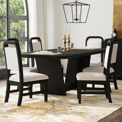 Ridgemont Black/White 7-Piece Standard Height Dining Set - Ornate Home