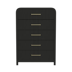 Ridgemont Black with Grain 5-Drawer Chest - Ornate Home