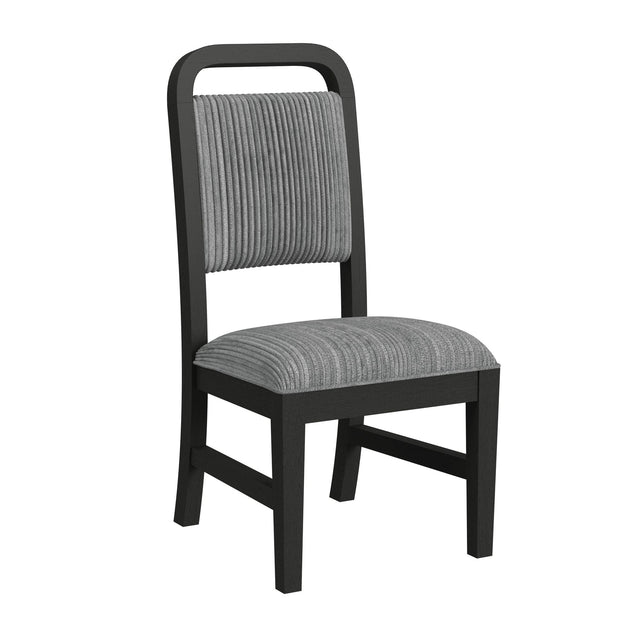 Ridgemont Black with Grain/Grey Dining Side Chair (Set of 2) - Ornate Home