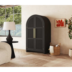 Ridgemont Black with Grain Large Bookcase - Ornate Home