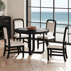 Ridgemont Black with Grain Round Dining Table - Ornate Home
