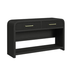 Ridgemont Black with Grain Sofa Table with Bottom Shelf - Ornate Home
