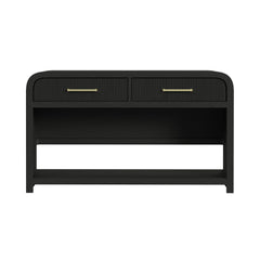 Ridgemont Black with Grain Sofa Table with Bottom Shelf - Ornate Home